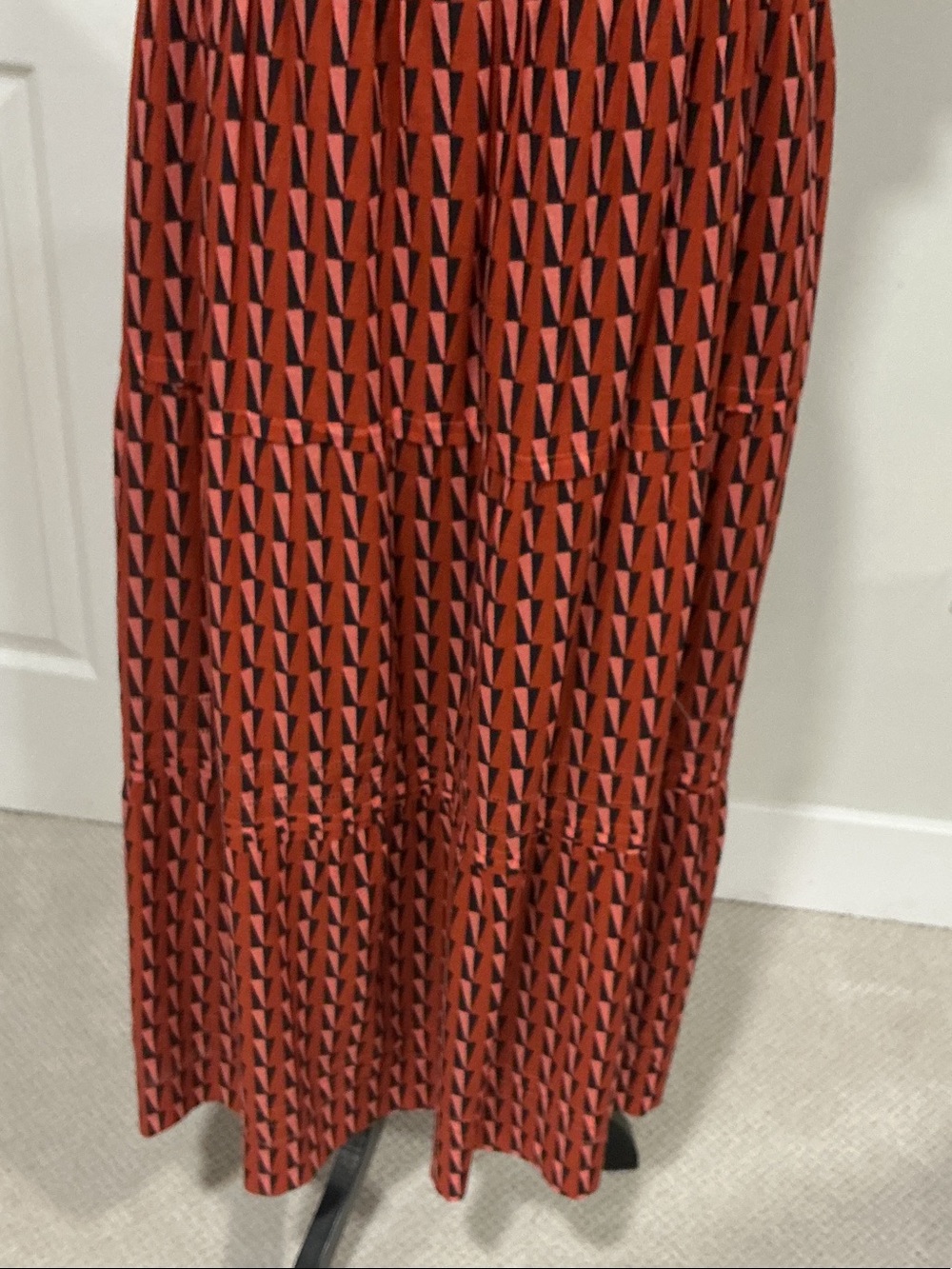 Trovata Rust Geometric Tiered Maxi Dress - Picture 3 of 8